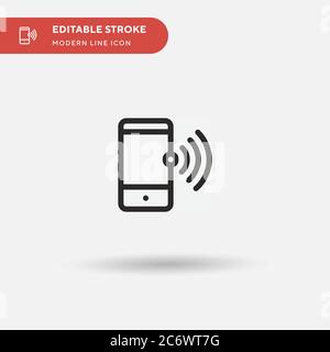 Einfaches Vektorsymbol für Mobiltelefone. Illustration Symbol Design Vorlage für Web mobile UI Element. Perfekte Farbe modernes Piktogramm auf bearbeitbaren Strich. Mob Stock Vektor