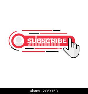 Symbol für die Schaltfläche „Abonnieren“ für soziale Medien. Symbol abonnieren Schaltfläche Vektorgrafik Design Vorlage. Symbol oder Schaltfläche für „Abonnieren“ für Video-Kanal, Blog, s Stock Vektor
