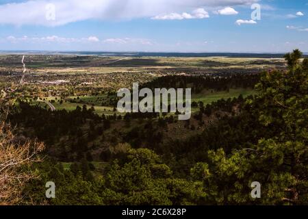 Atemberaubender Blick auf den Horizont, Stadt Boulder Colorado USA. Stockfoto