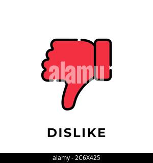 Symbol für Schaltflächen in sozialen Medien nicht gefallen. Symbol-Taste „Daumen runter“ Vektorgrafik Design-Vorlage. Symbol oder Schaltfläche für Videokanal, Blog, SoC nicht gefallen Stock Vektor