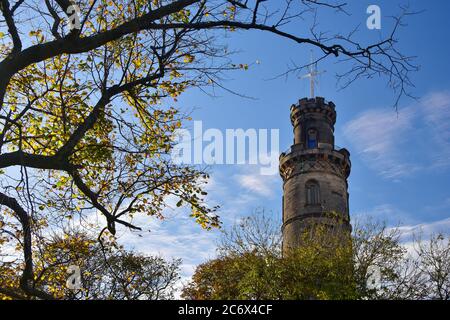 Nelson Monument auf Carlton Hill in Edinburgh, Schottland Stockfoto