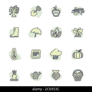 Herbst Symbole gesetzt Stock Vektor