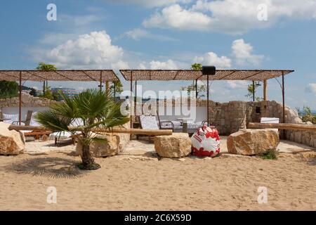 Strand, St. St. Konstantin und Helena Resort, Provinz Varna, Bulgarien. Stockfoto