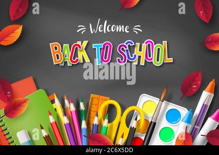 Zurück zur Schule Typografie Design. Stock Vektor