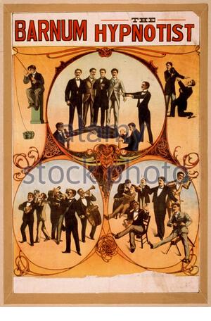 Barnum der Hypnotiseur, Vintage Werbeplakat von c1900 Stockfoto