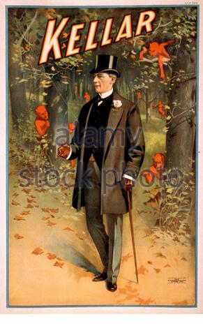 Kellar, vintage Werbeplakat von 1890er Stockfoto