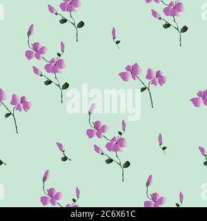 Nahtloses Blumenmuster. Klassische blühende Blätter Frühling dekorativ floral, nahtlose Textur. Mode-Vorlage für Design-Kleidung, kleine wild rosa Stock Vektor