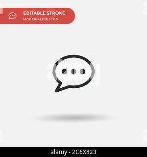 Chat einfaches Vektor-Symbol. Illustration Symbol Design Vorlage für Web mobile UI Element. Perfekte Farbe modernes Piktogramm auf bearbeitbaren Strich. Chat-Symbole für Ihr Geschäftsprojekt Stock Vektor
