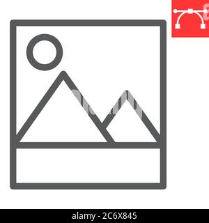 Fotogalerie Linie Symbol, ui und Taste, Bild Zeichen Vektorgrafiken, editierbare Kontur linearen Symbol, eps 10. Stock Vektor