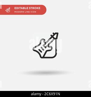 E-Gitarre einfache Vektor-Symbol. Illustration Symbol Design Vorlage für Web mobile UI Element. Perfekte Farbe modernes Piktogramm auf bearbeitbaren Strich. Elektrische Gitarre Symbole für Ihr Business-Projekt Stock Vektor