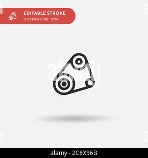 Einfaches Vektorsymbol für Steuerriemen. Illustration Symbol Design Vorlage für Web mobile UI Element. Perfekte Farbe modernes Piktogramm auf bearbeitbaren Strich. Symbole für das Timing Belt für Ihr Geschäftsprojekt Stock Vektor