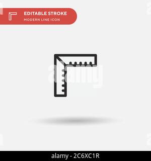 Lineale einfaches Vektorsymbol. Illustration Symbol Design Vorlage für Web mobile UI Element. Perfekte Farbe modernes Piktogramm auf bearbeitbaren Strich. Lineale ic Stock Vektor