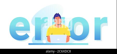 Ein Banner für die Fehlerbenachrichtigung für die Website Stock Vektor