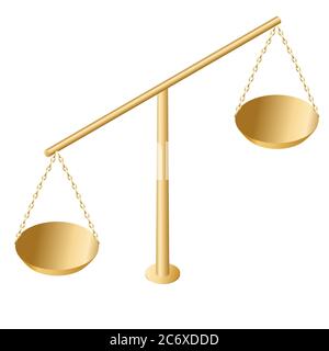 Skalen isometrisches Symbol isoliert auf weißem Hintergrund. vektor-Illustration Konzept von Balance und Gerechtigkeit Stock Vektor