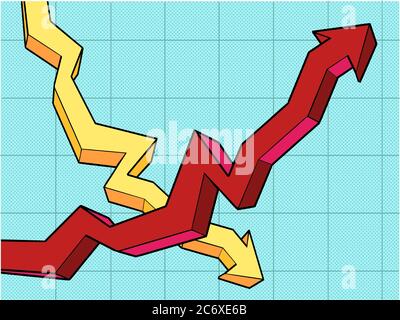 Geschäftsplan für Stürze und Wachstum Stock Vektor