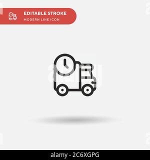 Einfaches Vektor-Symbol für Lieferwagen. Illustration Symbol Design Vorlage für Web mobile UI Element. Perfekte Farbe modernes Piktogramm auf bearbeitbaren Strich. Delivery Truck Icons für Ihr Geschäftsprojekt Stock Vektor