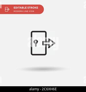 Einfaches Vektorsymbol Abmelden. Illustration Symbol Design Vorlage für Web mobile UI Element. Perfekte Farbe modernes Piktogramm auf bearbeitbaren Strich. Logout-Symbole für Ihr Geschäftsprojekt Stock Vektor