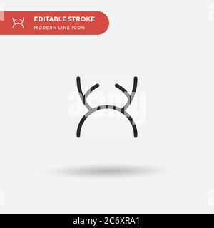Hirsch Hörner einfaches Vektor-Symbol. Illustration Symbol Design Vorlage für Web mobile UI Element. Perfekte Farbe modernes Piktogramm auf bearbeitbaren Strich. Hirsch Stock Vektor