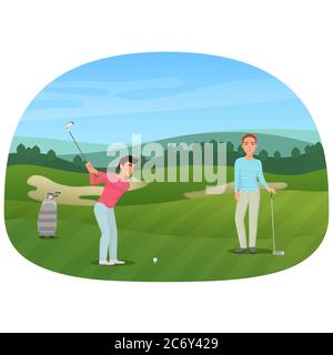 Eine Person, die einen Schuss spielt, während sein Freund wartet Stock Vektor