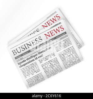 Zeitung. Geschäftsnachrichten. Regionale Zeitungen Business News Stock Vektor