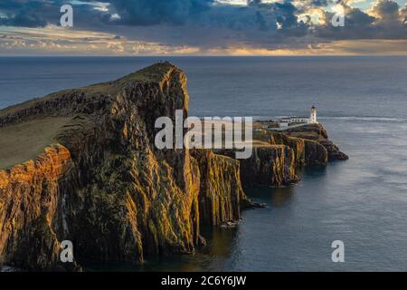 Nest Point Lighthouse auf die Isle Of Skye Stockfoto