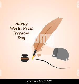 Glückliche Welt Presse Freiheit Tag Illustration Vektor Stock Vektor
