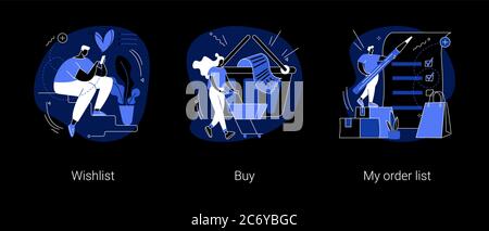 Online-Shopping abstrakte Konzept Vektor Illustrationen. Stock Vektor