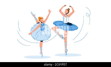 Ballerinas Tragen Tutu Tanz Ballett Vektor Illustration Stock Vektor