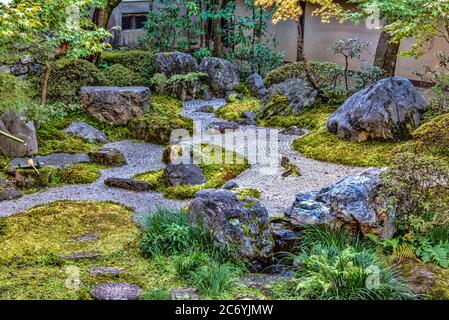 Zen-Garten in Eikan-dō Zenrin-ji, Eikando Tempel, Kyoto, Japan Stockfoto