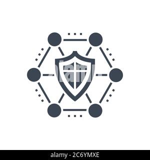 Symbol Für Vektorgrafik Netzwerkschutz Stock Vektor