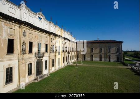 Europa, Italien, Lombardia, Limbiate, Parco delle Groane, Castellazzo, Villa Pusterla Crivelli Arconati ist eine Villa aus dem 18. Jahrhundert in Mombello, (Teil von Limbiate in der Provinz Monza und Brianza) Stockfoto