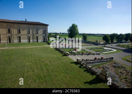 Europa, Italien, Lombardia, Limbiate, Parco delle Groane, Castellazzo, Villa Pusterla Crivelli Arconati ist eine Villa aus dem 18. Jahrhundert in Mombello, (Teil von Limbiate in der Provinz Monza und Brianza) Stockfoto