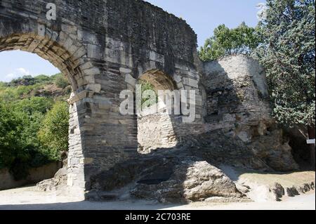 Europa, Italien, Piemont, Susatal, Susa, Augustbogen (Arco di Augusto), römisches Denkmal Stockfoto