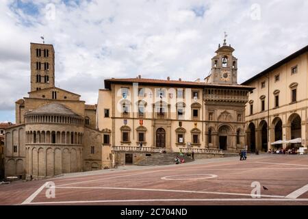 Arezzo ist eine Stadt in der mittelitalienischen Region Toskana. Sie ist die Hauptstadt der gleichnamigen Provinz und viertgrößte Stadt der Toskana. Berü Stockfoto