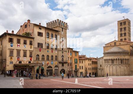 Arezzo ist eine Stadt in der mittelitalienischen Region Toskana. Sie ist die Hauptstadt der gleichnamigen Provinz und viertgrößte Stadt der Toskana. Berü Stockfoto