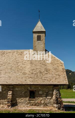 Saint-Bernard-de-Menthon Kapelle, Geopark Chablais beschriftet Geopark mondial UNESCO, Haute-savoie, Auvergne-Rhone-Alpes, Frankreich Stockfoto