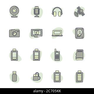 Hi Tech Symbole gesetzt Stock Vektor