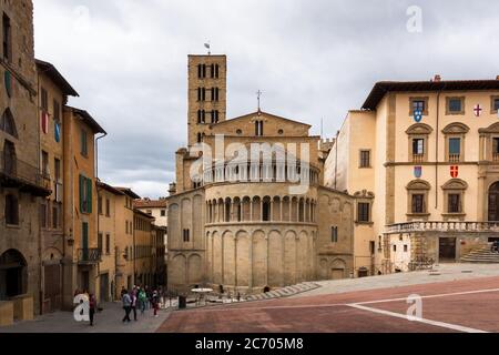 Arezzo ist eine Stadt in der mittelitalienischen Region Toskana. Sie ist die Hauptstadt der gleichnamigen Provinz und viertgrößte Stadt der Toskana. Berü Stockfoto