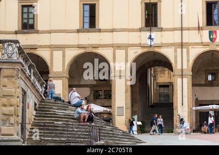 Arezzo ist eine Stadt in der mittelitalienischen Region Toskana. Sie ist die Hauptstadt der gleichnamigen Provinz und viertgrößte Stadt der Toskana. Berü Stockfoto