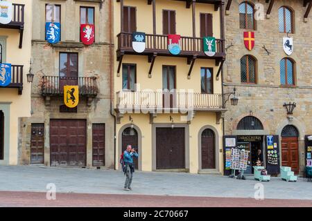 Arezzo ist eine Stadt in der mittelitalienischen Region Toskana. Sie ist die Hauptstadt der gleichnamigen Provinz und viertgrößte Stadt der Toskana. Berü Stockfoto