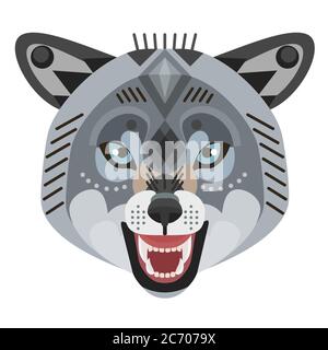 Angry Wolf Kopf Logo. Vektor dekorative Emblem Illustration Stock Vektor