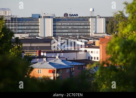 Linköping, Schweden 2018-09-28 das Airline- und Sicherheitsunternehmen Saab in Tannefors, Linköping. Hier wird unter anderem JAS 39 Gripen hergestellt. Foto Jeppe Gustafsson Stockfoto