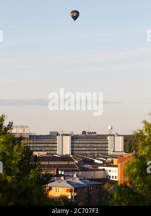 Linköping, Schweden 2018-09-28 das Airline- und Sicherheitsunternehmen Saab in Tannefors, Linköping. Hier wird unter anderem JAS 39 Gripen hergestellt. Foto Jeppe Gustafsson Stockfoto