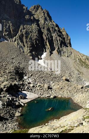 Lac du Poncet im Nationalpark Mercantour, Frankreich Stockfoto