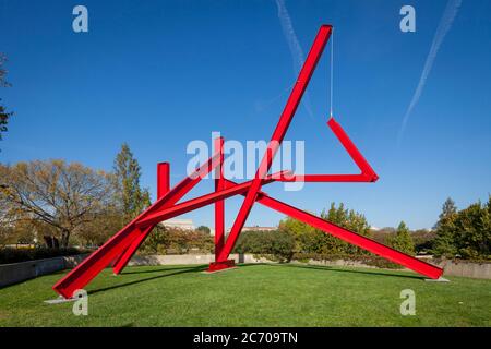 Sind Jahre Was? (Für Marianne Moore), Skulptur von Mark di Suvero, Hirshhorn Museum und Sculpture Garden, in Washington, D.C., USA. Stockfoto