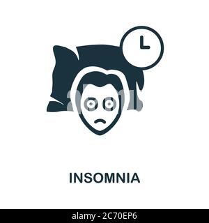 Symbol für Schlaflosigkeit. Einfaches Element aus der Sammlung gut schlafen. Creative Insomnia Icon für Webdesign, Vorlagen, Infografiken und vieles mehr Stock Vektor