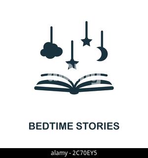 Symbol „Schlafenszeiten“. Einfaches Element aus der Sammlung gut schlafen. Creative Bedtime Stories Symbol für Web-Design, Vorlagen, Infografiken und vieles mehr Stock Vektor
