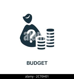 Symbol „Budget“. Einfaches Element aus der Sammlung des Geschäftsmanagements. Creative Budget Symbol für Web-Design, Vorlagen, Infografiken und mehr Stock Vektor