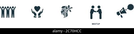 Meetup-Symbol. Einfaches Element aus der Sammlung des Geschäftsmanagements. Creative Meetup-Symbol für Webdesign, Vorlagen, Infografiken und mehr Stock Vektor