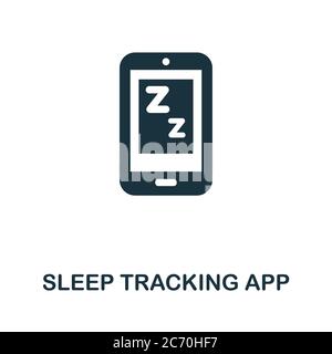 Symbol für die App „Schlafverfolgung“. Einfaches Element aus der Sammlung gut schlafen. Creative Sleep Tracking App-Symbol für Web-Design, Vorlagen, Infografiken und vieles mehr Stock Vektor